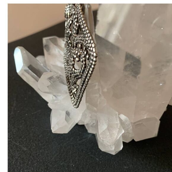 Vintage Faceted Steel Buckle, Unstamped - Picture 4 of 4